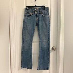 Women’s Vintage Levi's Low Flare 542 Size 4 Medium Denim Blue Jeans